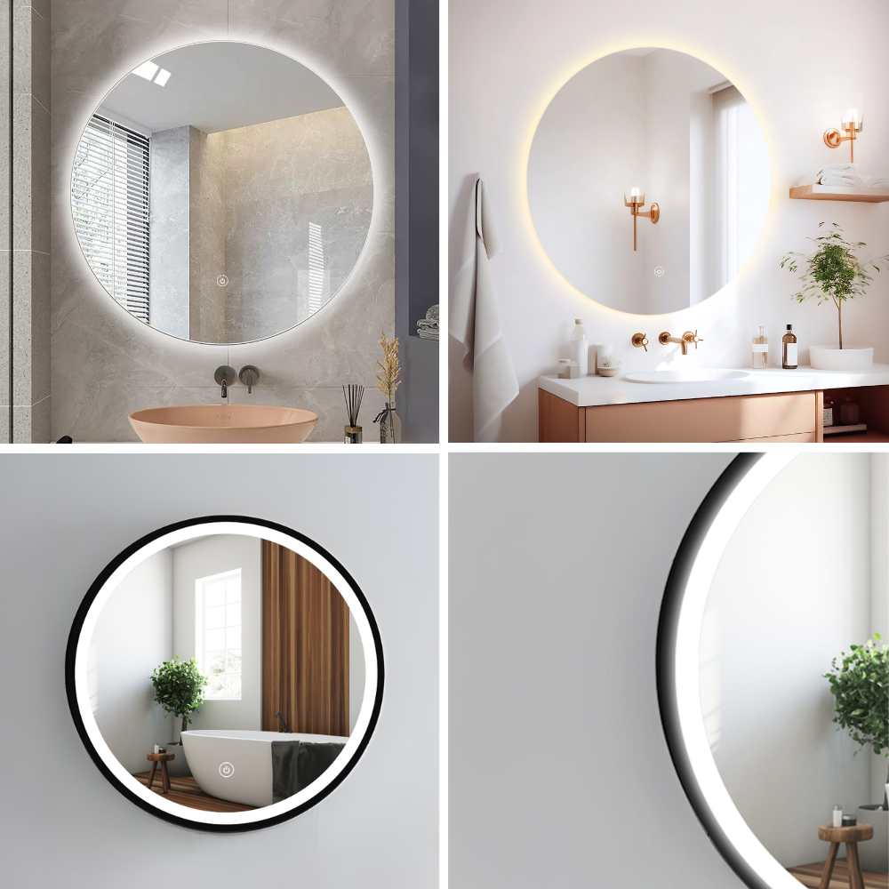 Mirror Round LED Frameless/Black Frame 600/700mm/800mm/900mm